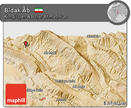 Satellite 3D Map of Bīdak Āb