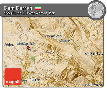 Satellite 3D Map of Dam Darreh