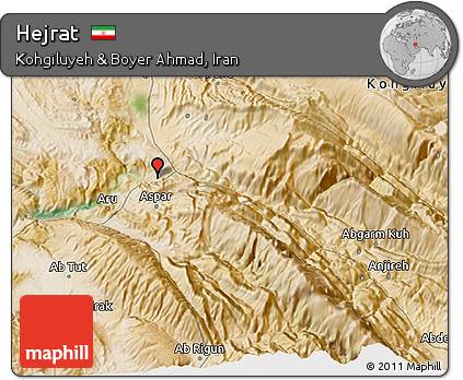 Satellite 3D Map of Hejrat
