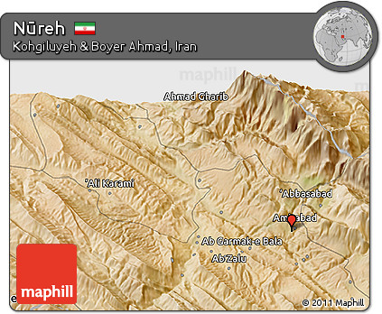 Satellite 3D Map of Nūreh