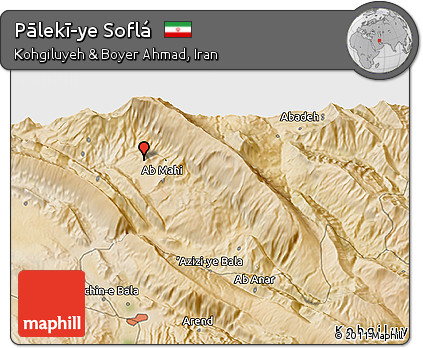 Satellite 3D Map of Pālekī-ye Soflá