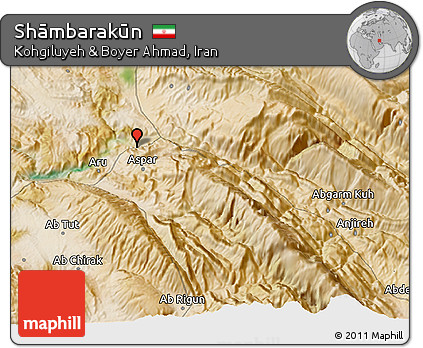 Satellite 3D Map of Shāmbarakūn