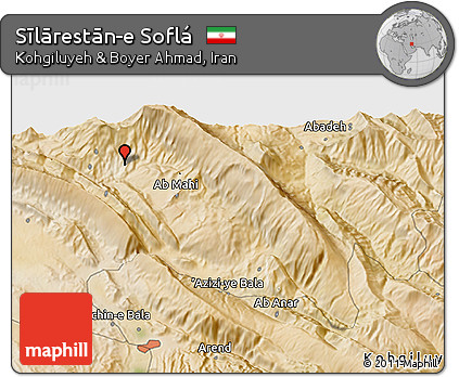 Satellite 3D Map of Sīlārestān-e Soflá