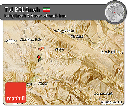 Satellite 3D Map of Tol Bābūneh