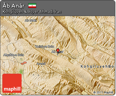 Satellite 3D Map of Āb Anār
