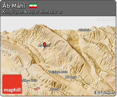Satellite 3D Map of Āb Māhī