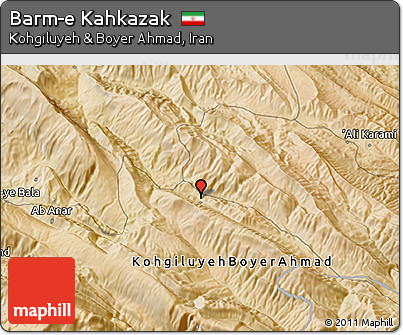 Satellite 3D Map of Barm-e Kahkazak