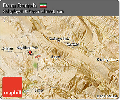Satellite 3D Map of Dam Darreh