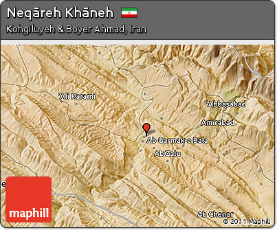Satellite 3D Map of Neqāreh Khāneh