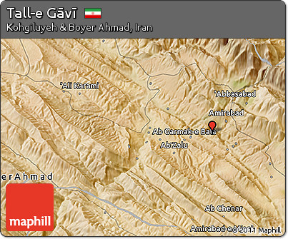 Satellite 3D Map of Tall-e Gāvī