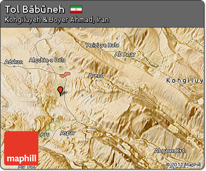 Satellite 3D Map of Tol Bābūneh