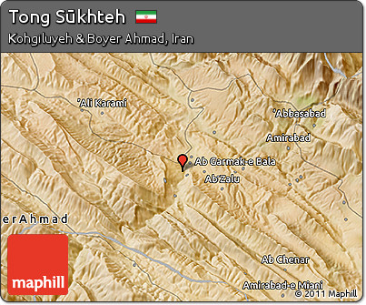 Satellite 3D Map of Tong Sūkhteh