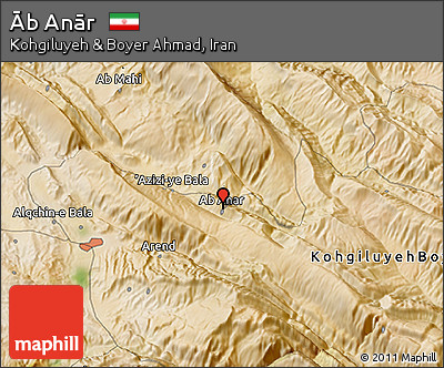 Satellite 3D Map of Āb Anār