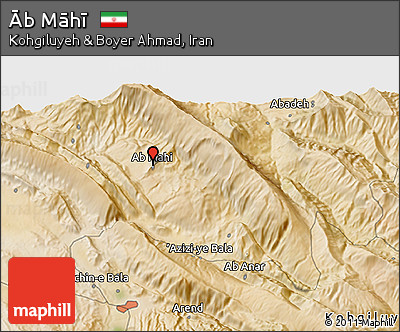 Satellite 3D Map of Āb Māhī