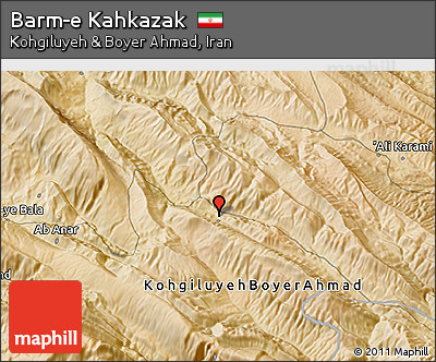 Satellite 3D Map of Barm-e Kahkazak