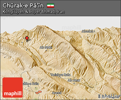 Satellite 3D Map of Chūrak-e Pā'īn
