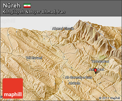 Satellite 3D Map of Nūreh