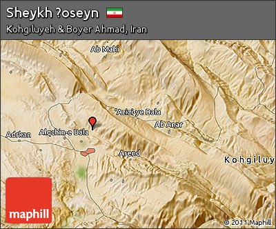 Satellite 3D Map of Sheykh Ḩoseyn