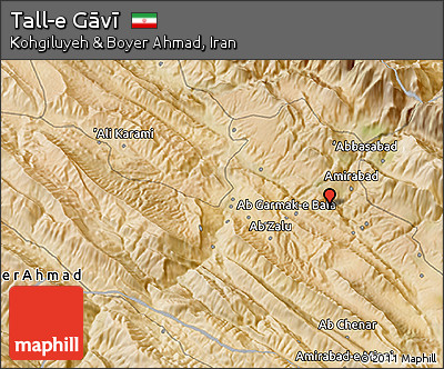 Satellite 3D Map of Tall-e Gāvī