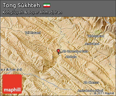 Satellite 3D Map of Tong Sūkhteh