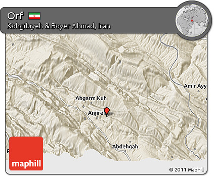 Shaded Relief 3D Map of Orf