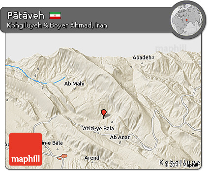 Shaded Relief 3D Map of Pātāveh