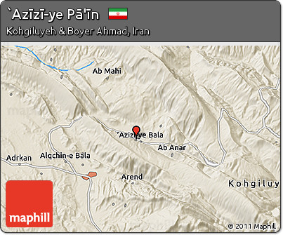 Shaded Relief 3D Map of `Azīzī-ye Pā'īn