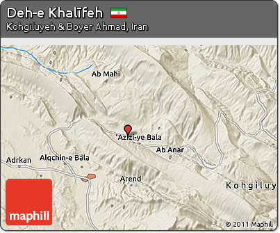 Shaded Relief 3D Map of Deh-e Khalīfeh