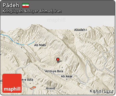 Shaded Relief 3D Map of Pādeh