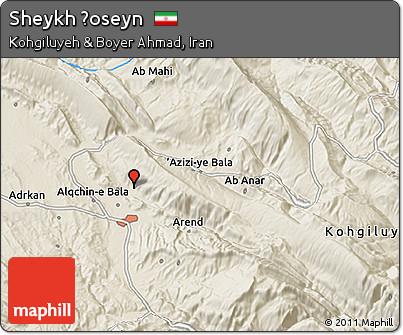 Shaded Relief 3D Map of Sheykh Ḩoseyn