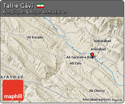 Shaded Relief 3D Map of Tall-e Gāvī