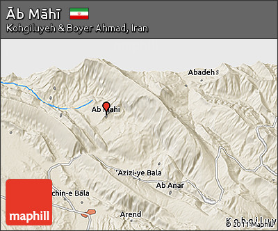 Shaded Relief 3D Map of Āb Māhī