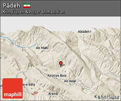 Shaded Relief 3D Map of Pādeh