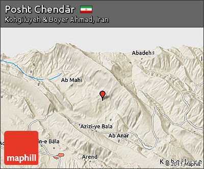 Shaded Relief 3D Map of Posht Chendār