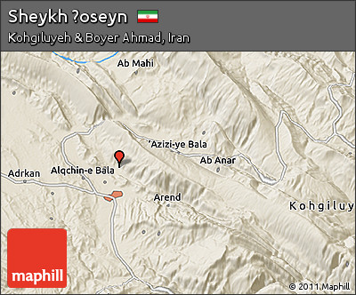 Shaded Relief 3D Map of Sheykh Ḩoseyn