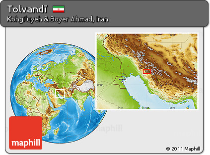 Physical Location Map of Tolvandī