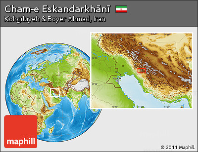Physical Location Map of Cham-e Eskandarkhānī