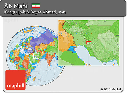 Political Location Map of Āb Māhī