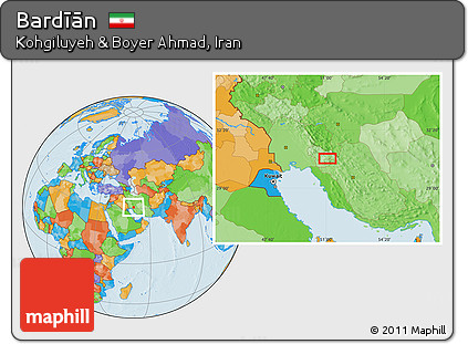 Political Location Map of Bardīān