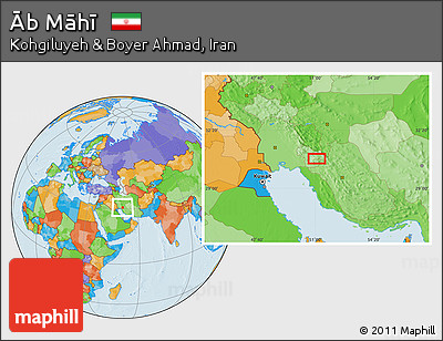 Political Location Map of Āb Māhī