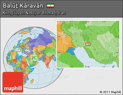 Political Location Map of Balūţ Kāravān