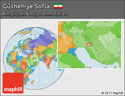Political Location Map of Gūsheh-ye Soflá