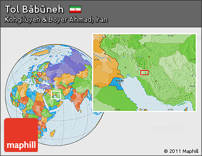 Political Location Map of Tol Bābūneh