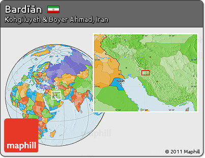 Political Location Map of Bardīān