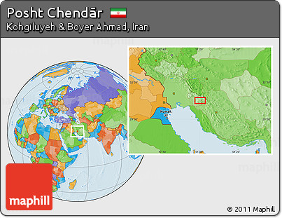 Political Location Map of Posht Chendār