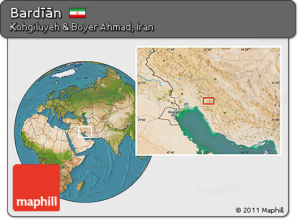 Satellite Location Map of Bardīān