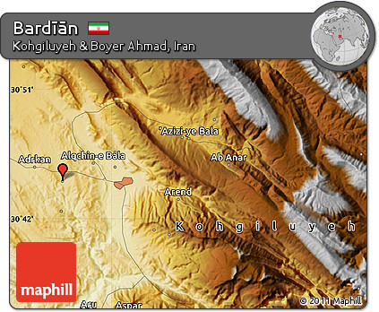 Physical Map of Bardīān