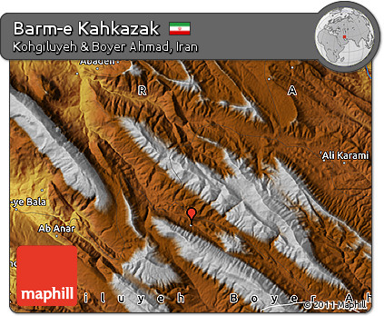 Physical Map of Barm-e Kahkazak