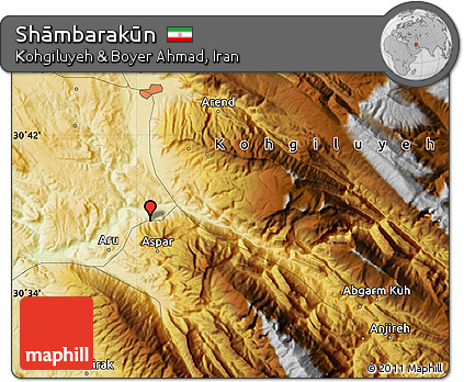 Physical Map of Shāmbarakūn