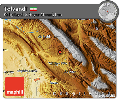 Physical Map of Tolvandī